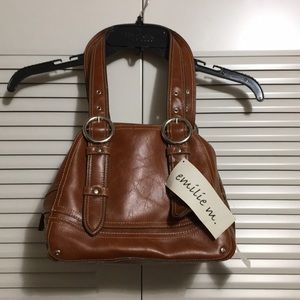 Emilie M. Brown Faux Leather Shoulder Bag